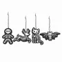 Other wall decoration - Set of 4 Black Creepy Skeleton Cookie Ornaments - SOMETHING DIFFERENT WHOLESALE EUROPE BV