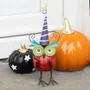 Ornaments - Red Metal Owl Ornament with Witch Hat - SOMETHING DIFFERENT WHOLESALE EUROPE BV