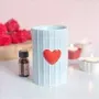 Objets de décoration - Brûle-parfum cœur bleu sur colonne - SOMETHING DIFFERENT WHOLESALE EUROPE BV
