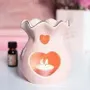 Objets de décoration - Brûle-parfum pour huiles et fondants rose cannelé - SOMETHING DIFFERENT WHOLESALE EUROPE BV