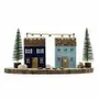 Objets de décoration - Décoration double maison enneigée en bois – 25 cm - SOMETHING DIFFERENT WHOLESALE EUROPE BV