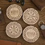 Placemats - Set of 4 Norse Mythology Wood Slice Coasters - SOMETHING DIFFERENT WHOLESALE EUROPE BV