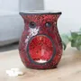 Senteurs - Grand brûleur à huile et chauffe-cire en verre rouge craquelé - SOMETHING DIFFERENT WHOLESALE EUROPE BV