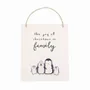 Panels - Joy of Christmas Penguin Family Hanging Sign - SOMETHING DIFFERENT WHOLESALE EUROPE BV