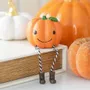 Ornaments - Cute Smiling Pumpkin Shelf Sitter Ornament - SOMETHING DIFFERENT WHOLESALE EUROPE BV