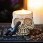 Candlesticks and candle holders - Skull Tealight Holder with Snake - SOMETHING DIFFERENT WHOLESALE EUROPE BV