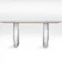 Tables Salle à Manger - Polygon - Table design monolithique en marbre Calacatta - PISTORE MARMI