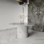 Dining Tables - Aura -  Round dining table in Calacatta marble - PISTORE MARMI
