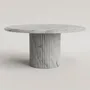 Dining Tables - Aura -  Round dining table in Calacatta marble - PISTORE MARMI
