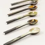 Kitchen utensils - Set of 6 Baguette dessert spoons in African black horn (set of 6) - L INDOCHINEUR X RIVÊT