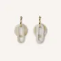 Jewelry - Hoop earrings, double hanging rings, in blond horn - Beige - L INDOCHINEUR X RIVÊT