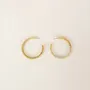 Bijoux - Créoles torsade en corne blonde - Tiges - Corne blonde marbrée - L INDOCHINEUR X RIVÊT