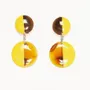Jewelry - Clip-on earrings, double solid discs, cream coffee lacquer - Orange - L INDOCHINEUR X RIVÊT