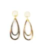 Jewelry - Double teardrop clip-on earrings in African black horn - Beige - L INDOCHINEUR X RIVÊT