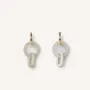 Bijoux - Créoles 2 anneaux suspendus en corne blonde - Corne blonde marbrée - L INDOCHINEUR X RIVÊT
