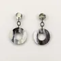 Jewelry - Wide ring earrings in blond horn - Studs - Marbled black horn - L INDOCHINEUR X RIVÊT