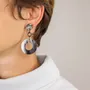 Jewelry - Wide ring earrings in blond horn - Studs - Marbled blond horn - L INDOCHINEUR X RIVÊT