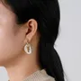 Jewelry - Hoop earrings, double hanging rings, in blond horn - Beige - L INDOCHINEUR X RIVÊT