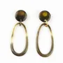 Bijoux - Boucles d'oreilles clips ovales en corne noire africaine - Beige - L INDOCHINEUR X RIVÊT