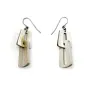 Bijoux - Boucles d'oreilles maillons en sabot - Crochets - Corne blonde marbrée - L INDOCHINEUR X RIVÊT