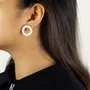 Bijoux - Boucles d'oreilles Auréole en corne marbrée - Corne blonde marbrée - L INDOCHINEUR X RIVÊT