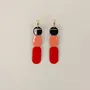 Jewelry - Totem hoop earrings 85 in blond horn and burgundy lacquer - Blue - L INDOCHINEUR X RIVÊT