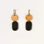 Jewelry - Mini Totem hoop earrings in blond horn and burgundy lacquer - Green - L INDOCHINEUR X RIVÊT