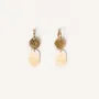 Jewelry - Mini Totem hoop earrings in blond horn and burgundy lacquer - Green - L INDOCHINEUR X RIVÊT