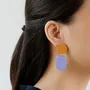 Jewelry - Mini Totem clip hoop earrings in blond horn and burgundy - Green - L INDOCHINEUR X RIVÊT