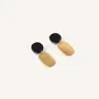 Jewelry - Mini Totem clip hoop earrings in blond horn and burgundy - Green - L INDOCHINEUR X RIVÊT