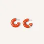 Jewelry - C-shape stud earrings in lacquered wood, orange and sand - Multicolour - L INDOCHINEUR X RIVÊT