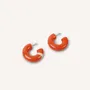 Jewelry - C-shape stud earrings in lacquered wood, orange and sand - Multicolour - L INDOCHINEUR X RIVÊT