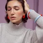 Jewelry - C-shape stud earrings in lacquered wood, orange and sand - Multicolour - L INDOCHINEUR X RIVÊT