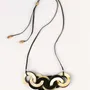 Jewelry - Interlaced rings pendant in blond and black horn - L INDOCHINEUR X RIVÊT