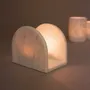 Bougeoirs et photophores  - Photophore oval en marbre blanc - L INDOCHINEUR X RIVÊT