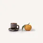 Tea and coffee accessories - Hoa Binh espresso cup, blue, 80ml, handle, with saucer (sold by 6) - L INDOCHINEUR X RIVÊT