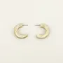 Jewelry - Thick hoop earrings in white horn - Studs - Marbled black horn - L INDOCHINEUR X RIVÊT