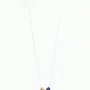 Jewelry - Indigo blue and cream coffee lacquered 3-quarter pendant with a chain - L INDOCHINEUR X RIVÊT