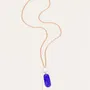 Jewelry - Pendant, 2 hammered copper leaves, blue lacquer, white bead - L INDOCHINEUR X RIVÊT