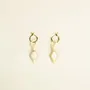 Jewelry - Losange brass earrings in blond horn - Marbled blond horn - L INDOCHINEUR X RIVÊT