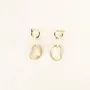 Jewelry - Bean brass hoop earrings in blond horn - Marbled blond horn - L INDOCHINEUR X RIVÊT
