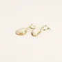 Jewelry - Bean brass hoop earrings in blond horn - Marbled blond horn - L INDOCHINEUR X RIVÊT