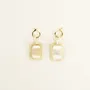 Bijoux - Créoles laiton Emeraude en corne blonde - Corne blonde marbrée - L INDOCHINEUR X RIVÊT