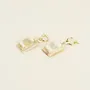 Bijoux - Créoles laiton Emeraude en corne blonde - Corne blonde marbrée - L INDOCHINEUR X RIVÊT
