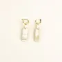 Jewelry - Plaque brass hoop earrings in blond horn - Marbled blond horn - L INDOCHINEUR X RIVÊT