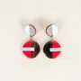 Bijoux - Boucles d'oreilles Sinh Nhat 3 en sabot avec laque bicolore - Motif - L INDOCHINEUR X RIVÊT
