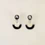 Jewelry - Geometric earrings in blond and black horn - Marbled blond horn - L INDOCHINEUR X RIVÊT