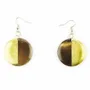 Jewelry - Solid disc earrings in silver lacquer - Khaki bronze lacquer - L INDOCHINEUR X RIVÊT