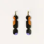 Bijoux - Créoles 70 Nymphe en corne blonde et laque Orange - Laque jeu Or - L INDOCHINEUR X RIVÊT