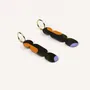 Bijoux - Créoles 70 Nymphe en corne blonde et laque Orange - Laque jeu Or - L INDOCHINEUR X RIVÊT